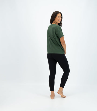 Bhumi Organic Cotton - Oversized Boxy Tee - Kombu Green
